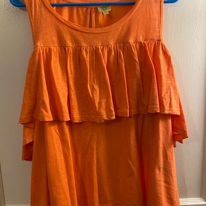 Coral Cold Shoulder Top 1X